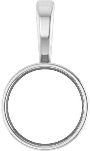 Pakabukas „Bezel-Set Solitaire“ 14k white gold Round 7mm (1)
