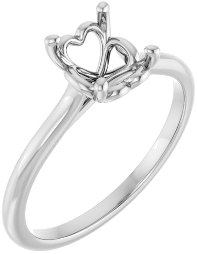 14K White  8x6 mm Oval Solitaire Engagement Ring Mounting (1)