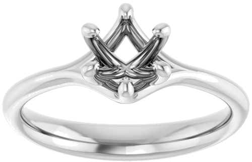 14K White 5.8 mm Round Solitaire Engagement Ring Mounting (3)