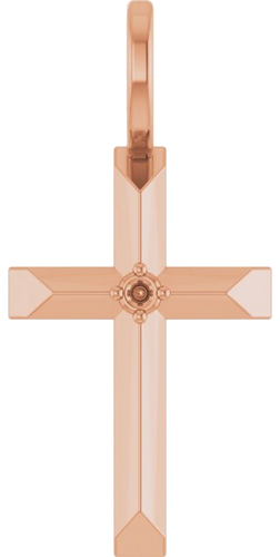 Pakabukas „Accented Cross“ 14k rose gold Round 1.2mm (1)
