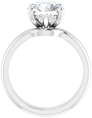 Sužadėtuvių Žiedas 14k white gold Round 8.8mm (7)