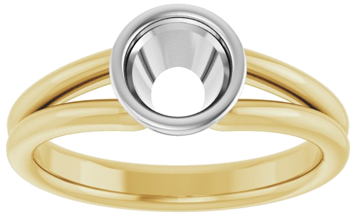 Sužadėtuvių Žiedas „Bezel-Set Solitaire“ 18k yellow/white gold Round 6mm (3)