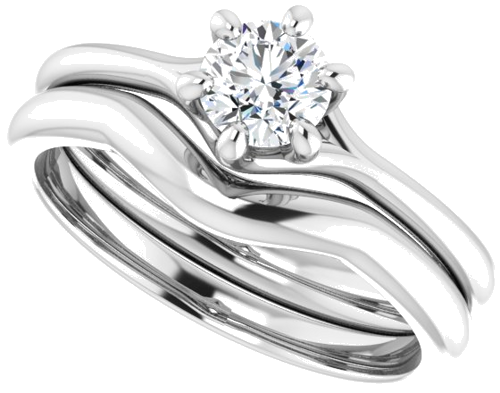 14K White 4.8 mm Round Engagement Ring Mounting (10)