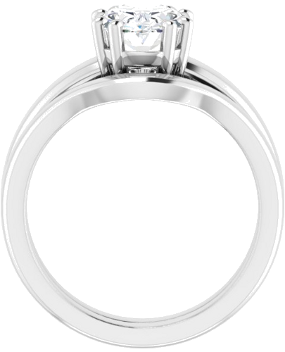 Sužadėtuvių Žiedas „Split-Prong Solitaire“ 14k white gold Oval 9mm x 7mm (7)