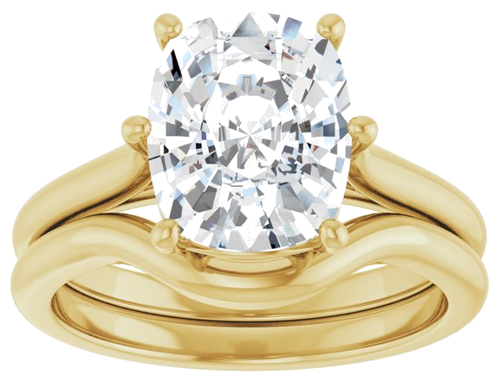 Sužadėtuvių Žiedas 14k yellow gold Elongated Cushion 10mm x 8mm (8)