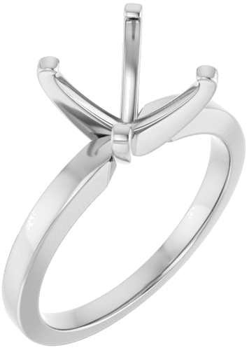 Sužadėtuvių Žiedas „Solitaire“ 14k white gold Square 6.5mm (1)