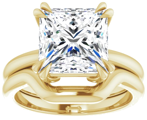 Sužadėtuvių Žiedas „Double Claw-Prong Solitaire“ 14k yellow gold Square 9mm (8)