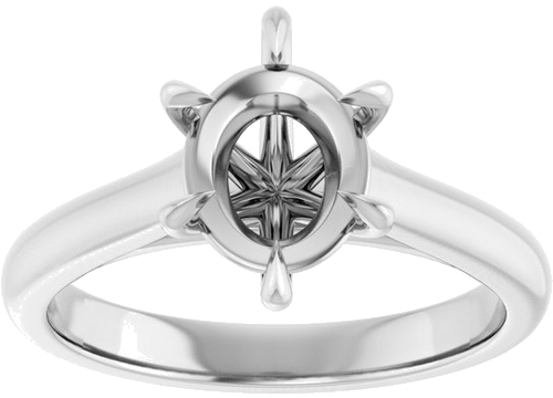 Sužadėtuvių Žiedas „Claw-Prong“ 14k white gold Oval 9mm x 7mm (3)