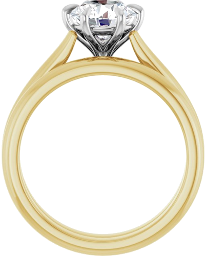 Sužadėtuvių Žiedas „Claw-Prong“ 18k yellow/white gold Round 7mm (7)