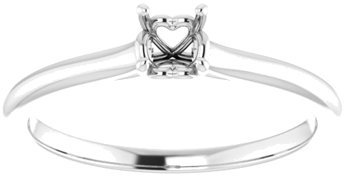 14K White  4.1 mm Round Solitaire Engagement Ring Mounting (3)