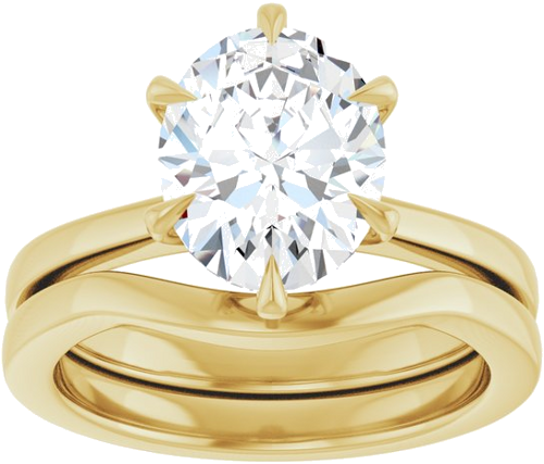 Sužadėtuvių Žiedas „Claw-Prong“ 14k yellow gold Oval 10mm x 8mm (8)
