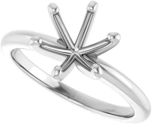 Platinum  8 mm Round Solitaire Engagement Ring Mounting (5)