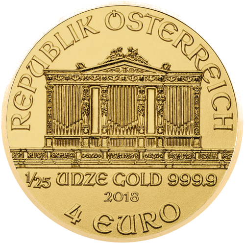1/25 oz Austrian Philharmonic Austria Gold coin (Mix year) (2)