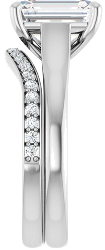 Sužadėtuvių Žiedas „Solitaire“ 585 Baltojo Aukso Emerald 9mm x 7mm (9)