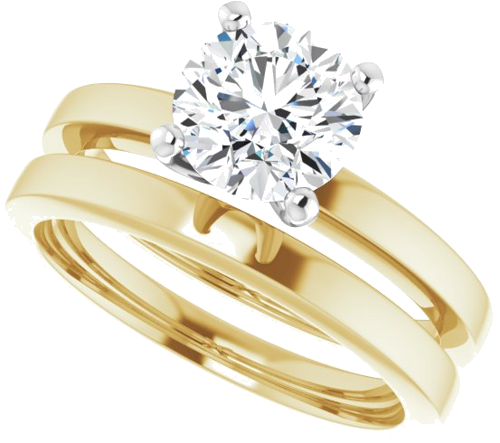 Sužadėtuvių Žiedas „Solitaire“ 18k yellow/white gold Round 7mm (10)