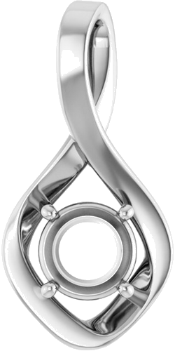 Pakabukas „Infinity-Inspired“ 585 Baltojo Aukso Round 6.5mm (1)