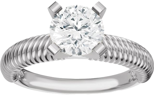 Sužadėtuvių Žiedas „Solitaire Rope“ 14k white gold Round 6.5mm (3)