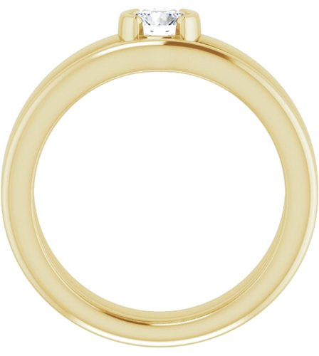 Sužadėtuvių Žiedas „Half-Bezel Solitaire“ 14k yellow gold Round 4.4mm (7)