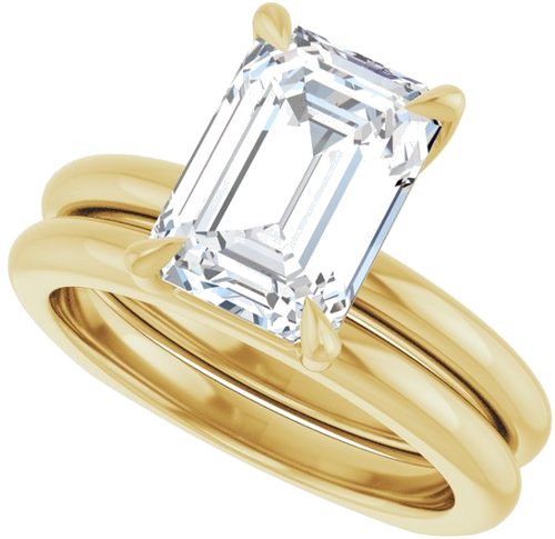 Sužadėtuvių Žiedas „Claw-Prong Euro Shank“ 14k yellow gold Emerald 10mm x 7mm (10)