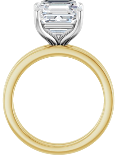 Sužadėtuvių Žiedas „Solitaire“ 14k yellow/white gold Asscher 9mm (7)
