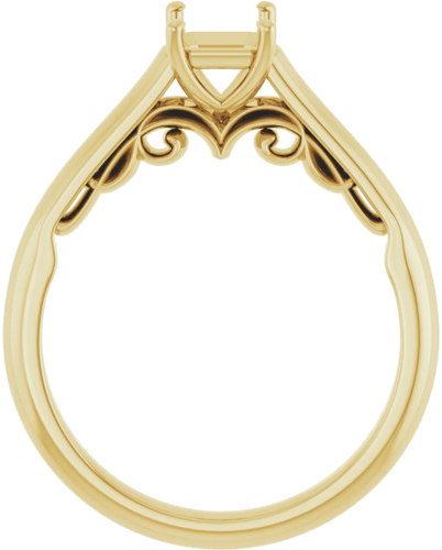 Sužadėtuvių Žiedas „Sculptural“ 14k yellow gold Emerald 7mm x 5mm (2)