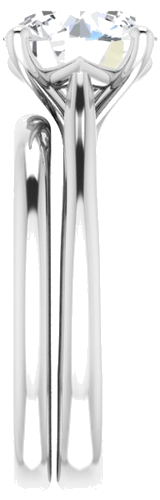Sužadėtuvių Žiedas „Solitaire“ 585 Baltojo Aukso Round 8.8mm (9)