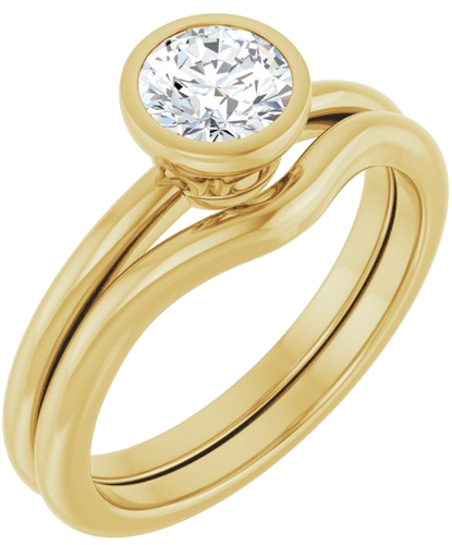 Sužadėtuvių Žiedas „Bezel-Set“ 14k yellow gold Round 5.5mm (6)