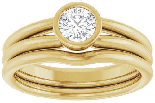 Sužadėtuvių Žiedas „Bezel-Set Solitaire“ 14k yellow gold Round 4.8mm (8)
