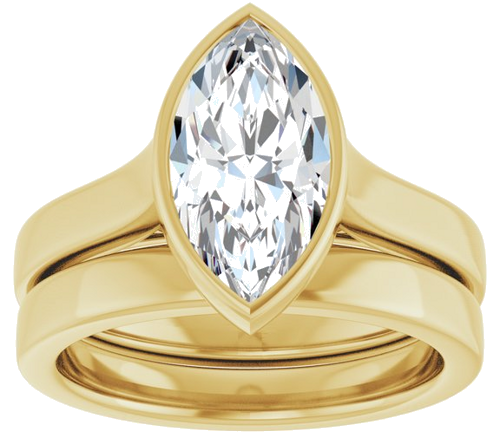 Sužadėtuvių Žiedas „Bezel-Set Solitaire“ 14k yellow gold Marquise 12.5mm x 6.5mm (8)