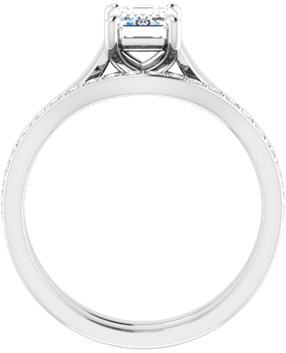 Sužadėtuvių Žiedas „Solitaire“ 585 Baltojo Aukso Emerald 7mm x 5mm (7)