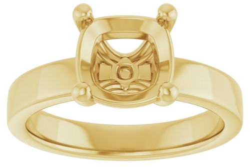 Sužadėtuvių Žiedas „Solitaire“ 14k yellow gold Cushion 8mm (3)