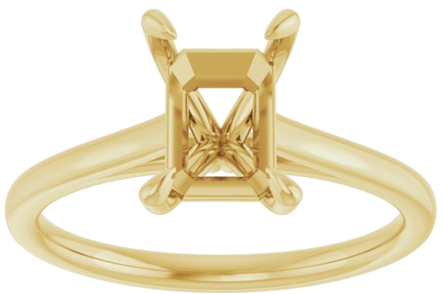 Sužadėtuvių Žiedas „Solitaire“ 585 Geltonojo Aukso Emerald 8mm x 6mm (3)