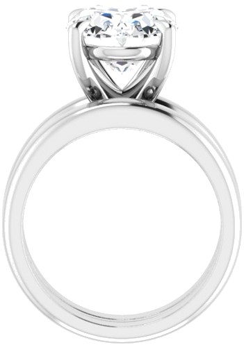 Sužadėtuvių Žiedas „Claw-Prong Solitaire“ 14k white gold Oval 12mm x 10mm (7)
