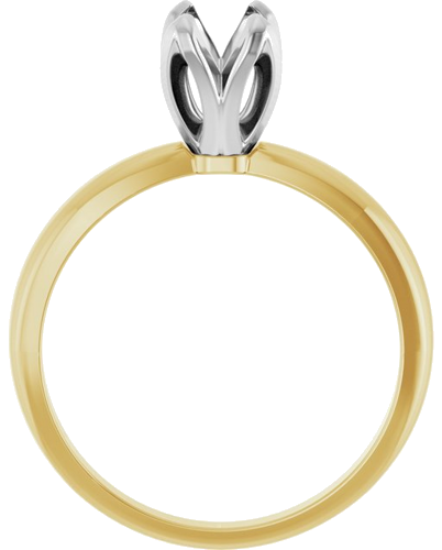 Sužadėtuvių Žiedas „Tulipset® Solitaire“ 14k yellow/white gold Oval 7mm x 5mm (2)