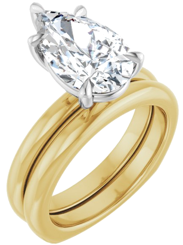 Sužadėtuvių Žiedas „Claw-Prong Euro Shank“ 14k yellow/white gold Pear 13mm x 8mm (6)