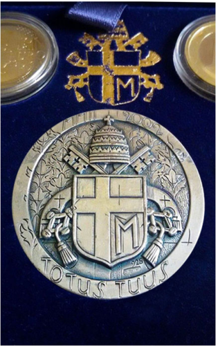 2002 Vatikanas Jonas Paulius II Proof Euro monetų rinkinys su sidabriniu medaliu (4)