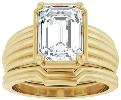 Sužadėtuvių Žiedas „Solitaire Vintage-Inspired“ 14k yellow gold Emerald 9.5mm x 7mm (8)