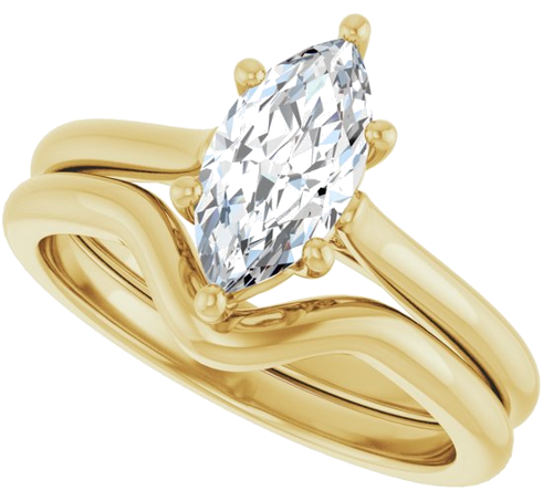 Sužadėtuvių Žiedas „Solitaire“ 585 Geltonojo Aukso Marquise 10mm x 5mm (10)