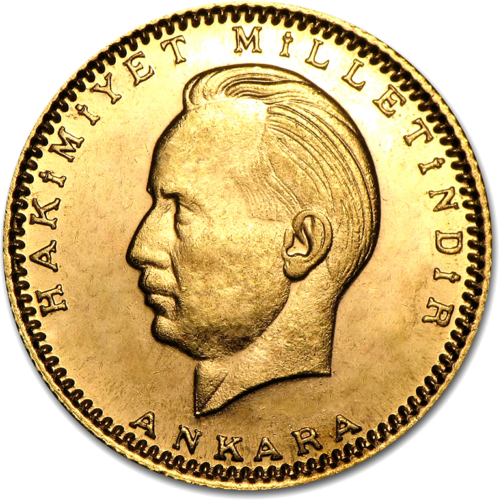 100 kurušu Inonu Turcija (1923/XX) zelta monēta (1)
