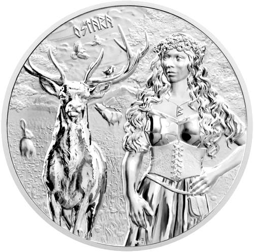 1 oz Valkyries Ostara 2023 Vācija sudraba monēta (1)