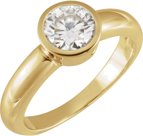 14K Yellow 6.5 mm Round Solitaire Engagement Ring Mounting (3)