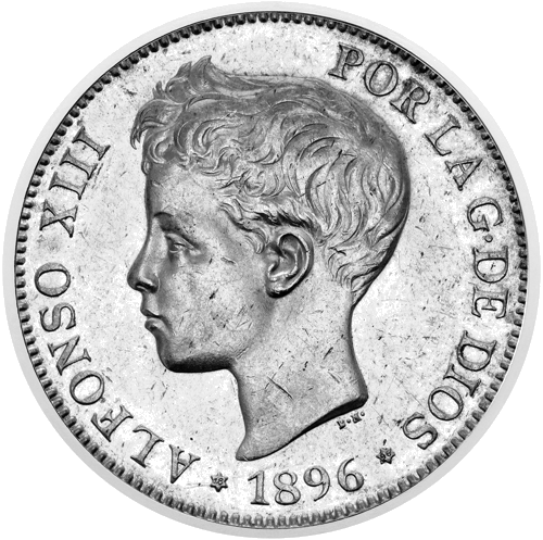 5 Pesetas Alfonso XIII (1895-1899) Spain silver coin (1)
