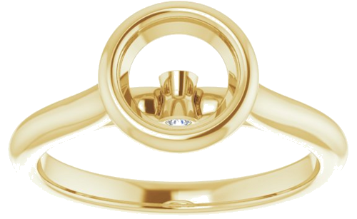 Sužadėtuvių Žiedas „Bezel-Set Accented“ 14k yellow gold Round 6.5mm (3)