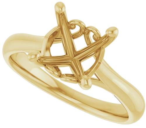 Sužadėtuvių Žiedas „Solitaire“ 14k yellow gold Cushion 8mm (5)