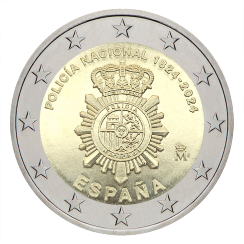 2024 Spānija Policija 2 eiro monēta (1)