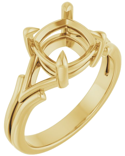 Sužadėtuvių Žiedas „Claw-Prong Solitaire“ 14k yellow gold Cushion 8mm (1)