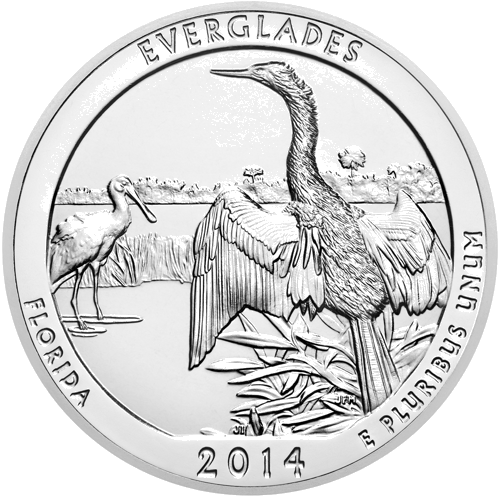 5 oz Everglades National Park 2014 USA silver coin (1)