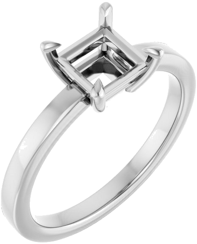 Sužadėtuvių Žiedas „Claw-Prong Solitaire“ 14k white gold Square 5.5mm (1)