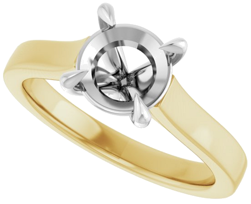 Sužadėtuvių Žiedas „Claw-Prong“ 14k yellow/white gold Round 7.4mm (5)