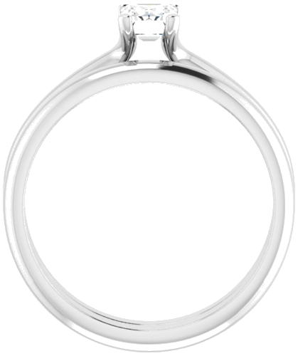 14K White 6x4 mm Emerald Solitaire Engagement Ring Mounting (7)